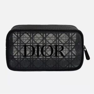 Dior Black Velvet Mesh Travel Pouch